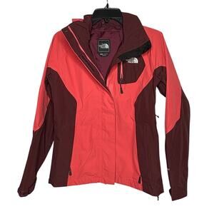 The North Face Coral & Purple Hyvent Hooded Full Zip Winter Coat Jacket Size XS